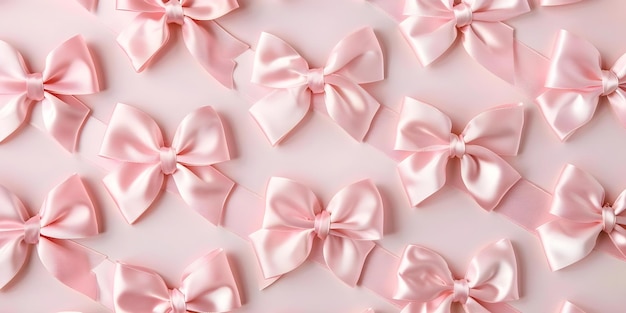 Elegant Pink Bows on Neutral Background Minimalist Ribbon Pattern for Trendy Design Concept Pink Bows Neutral Background Minimalist Design Trendy Pattern