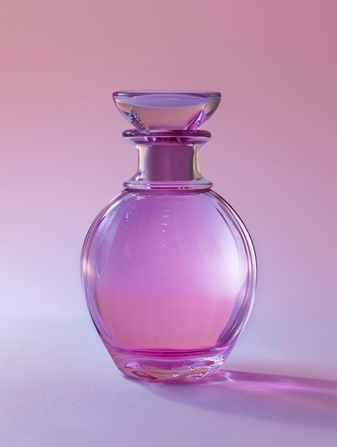 Elegant Pink Perfume Bottle on Gradient Background