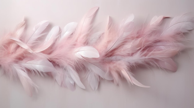 Elegant Pink and White Feathers Arrangement on Soft Background