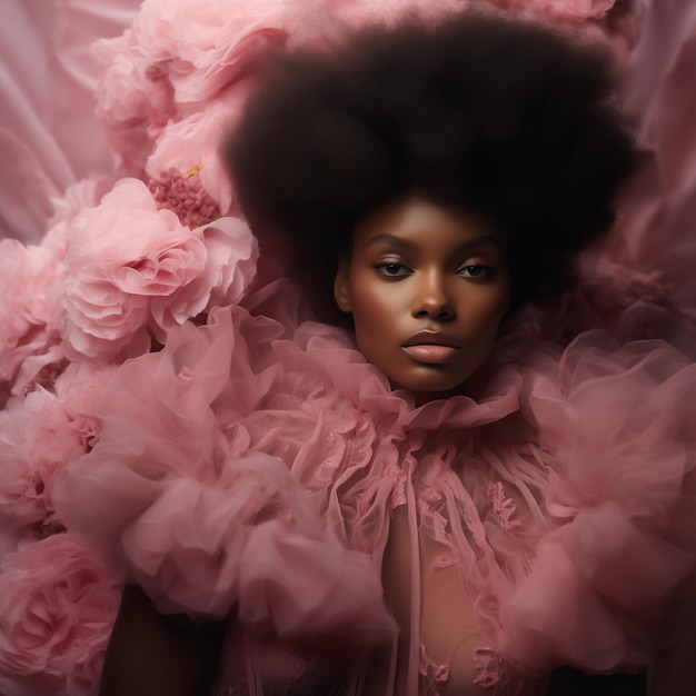 Elegant portrait of an african american woman in high fashion