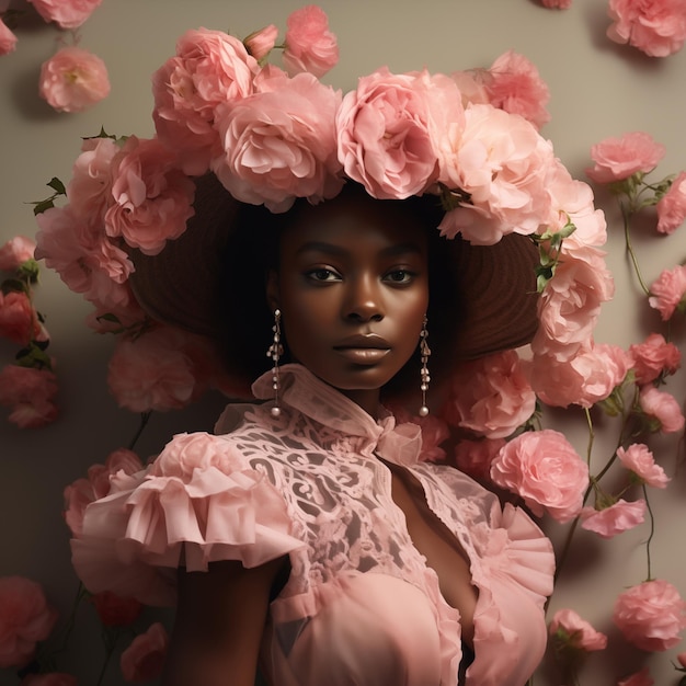 Elegant portrait of an african american woman in high fashion