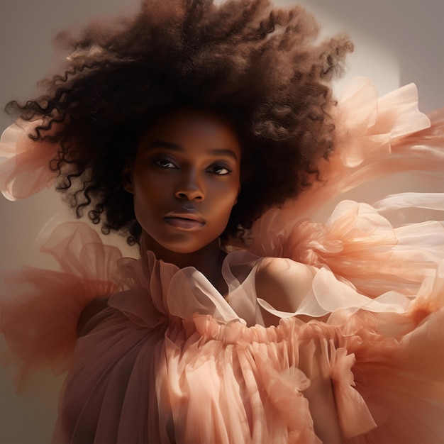 Elegant portrait of an african american woman in high fashion