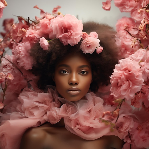 Elegant portrait of an african american woman in high fashion