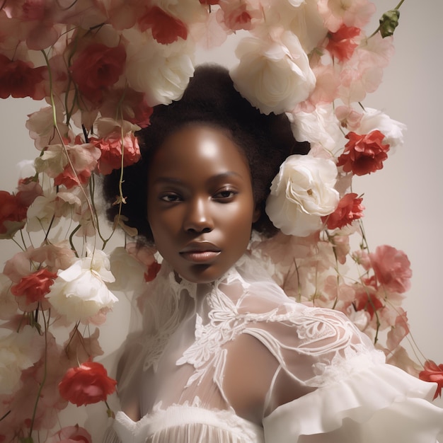 Elegant portrait of an african american woman in high fashion