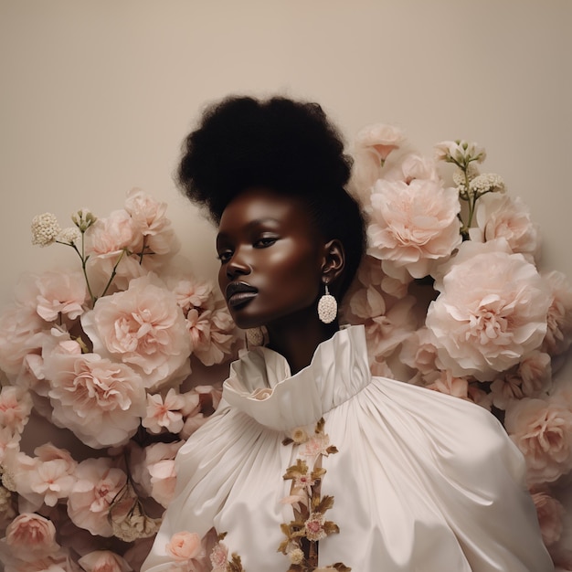 Elegant portrait of an african american woman in high fashion