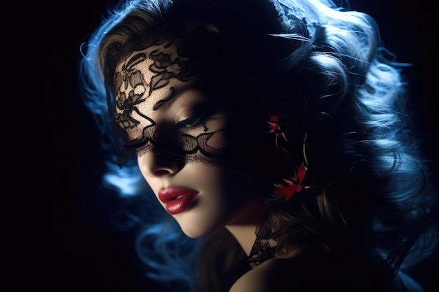 Elegant portrait of a mysterious girl masquerade incognito enigma mystery mask ball deluxe secret