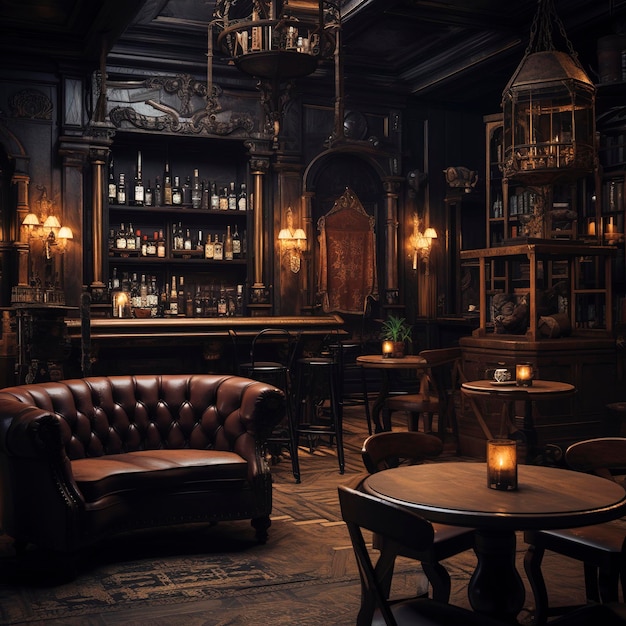 elegant pub wallpaper dark background earthy colors