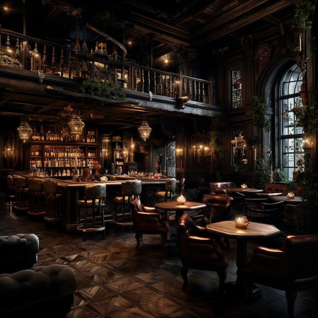 elegant pub wallpaper dark background earthy colors