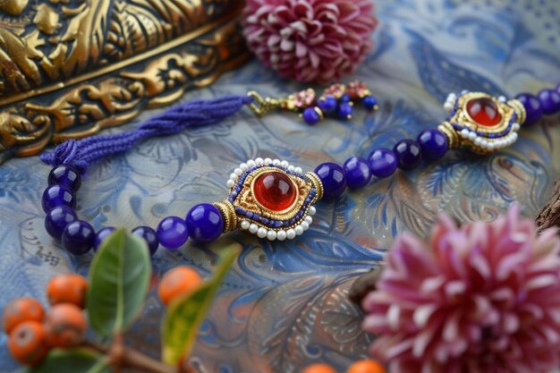 Elegant purple design for raksha bandhan