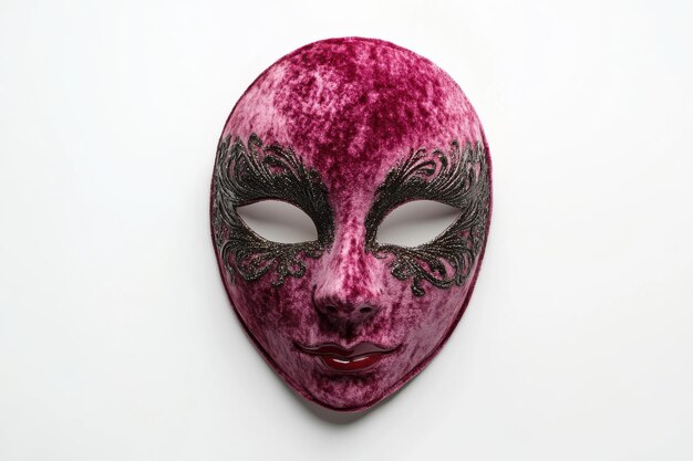 Photo elegant purple masquerade mask with intricate black detailing for festive events