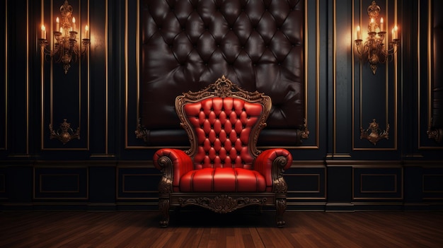 Elegant Red Chair in a Luxurious Room