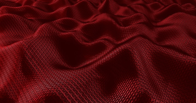 Elegant red cloth background. 3d rendering