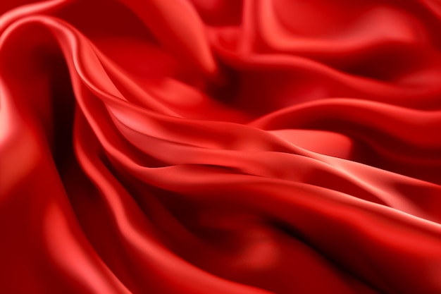 Elegant red silk with soft gradient background AI generated