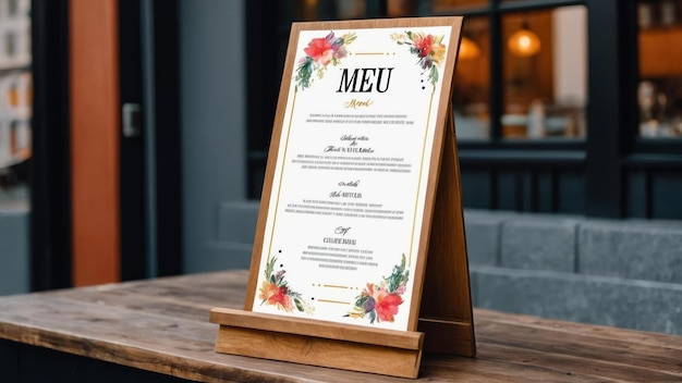 Photo elegant restaurant menu presentation