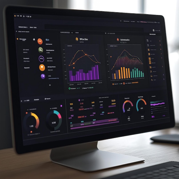 Photo elegant risk tracking dashboard with visual indicators and mitigation progress