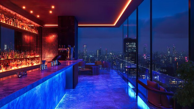 Elegant rooftop bar architecture captured in beautiful and stylish design pictures