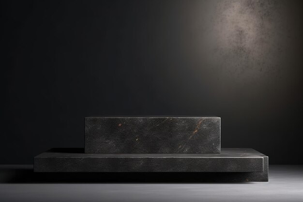 Elegant rough natural stone podium mockup