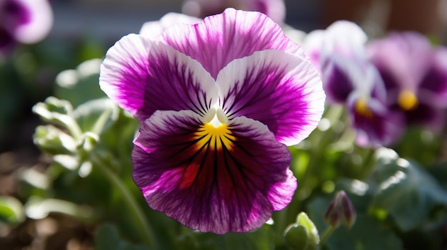 Elegant Ruffled Pansies Vibrant and Delicate Floral Beauties in Full Bloom