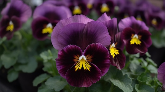 Elegant Ruffled Pansies Vibrant and Delicate Floral Beauties in Full Bloom