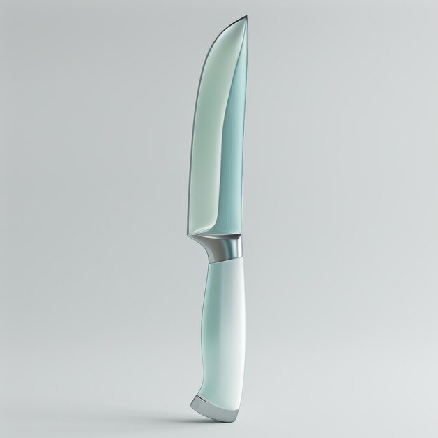 Photo elegant santoku knife against a frosted glass background in soft light