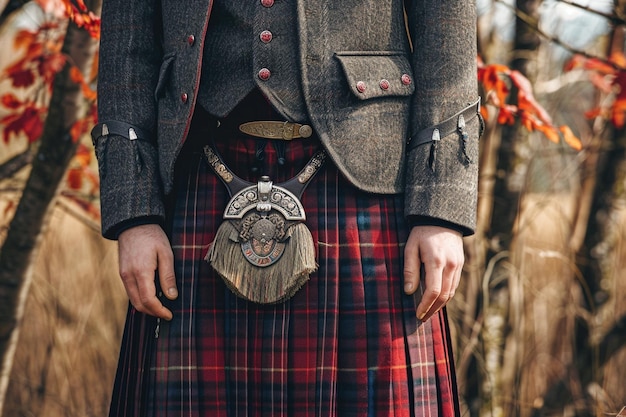 Photo elegant scottish kilt ar generative ai