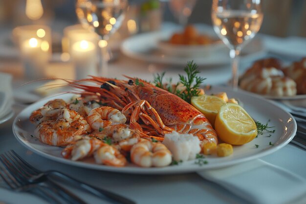 Elegant seafood dinner