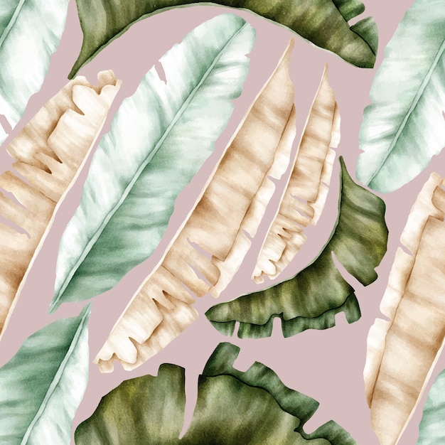 elegant seamless pattern tropical leaves design