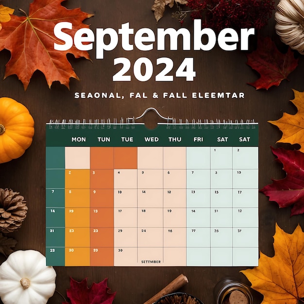 Photo elegant september 2024 calendar for stylish planning