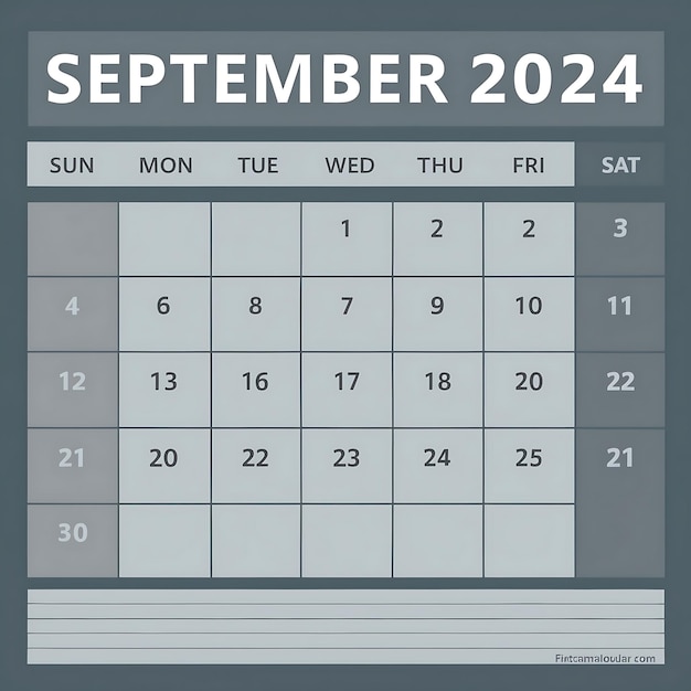 Photo elegant september 2024 calendar for stylish planning