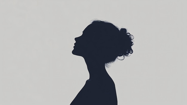 Photo elegant silhouette of woman on grey background