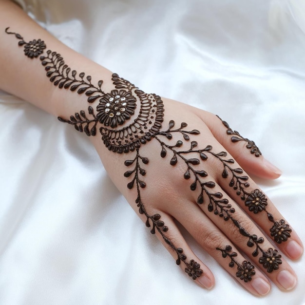 Photo elegant simple clean mehndi design