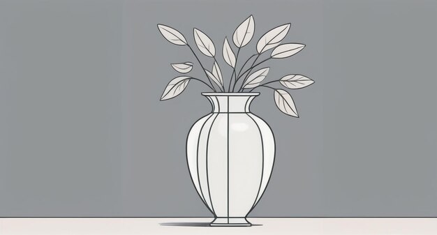 Photo elegant simplicity single continuous line drawing of a vase