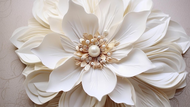 Elegant soft floral wedding invitation flower shape Generative AI