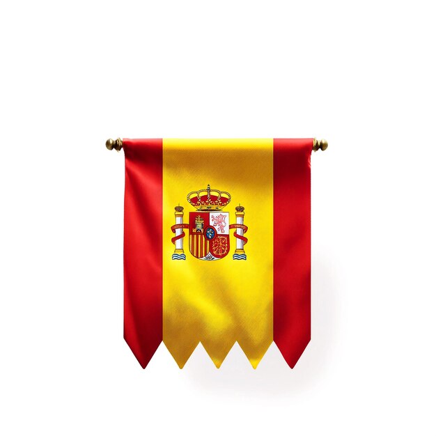 Elegant Spanish Flag on White Background