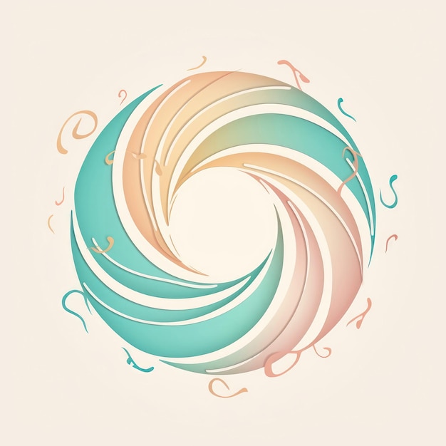 Elegant Spiral Design In Soft Pastel Colors Spa Logo Generative AI