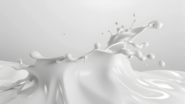 Photo elegant splash of white milk in motion against a minimalist background