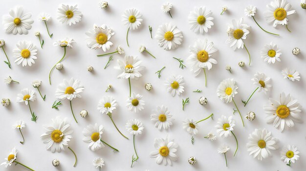 Photo elegant square floral chamomile composition