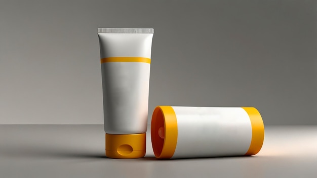 Photo elegant sunscreen tube mockup for cosmetic packaging