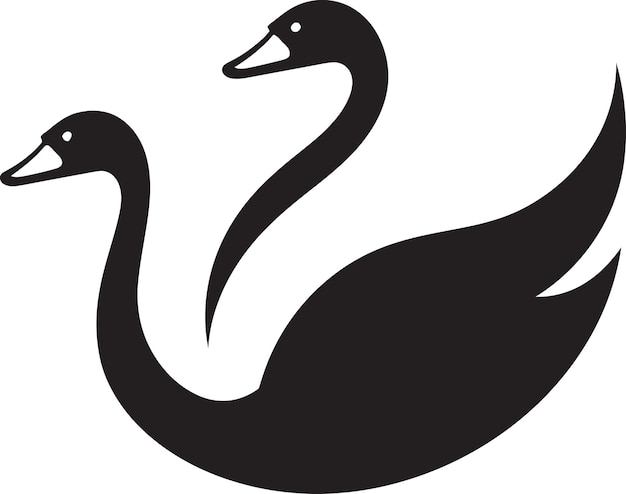 Elegant Swan Icon Design Swan Lake Emblem in Black