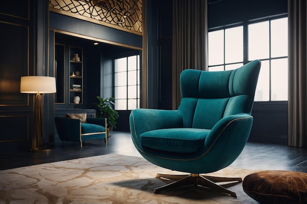 Photo elegant swivel chair with a contemporary desi