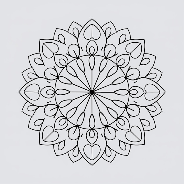 Photo elegant symmetrical mandala design for coloring on white background