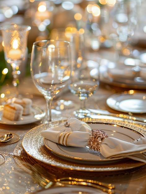 Elegant Table Setting with Gold Accents