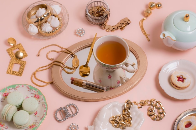 Elegant tea party composition