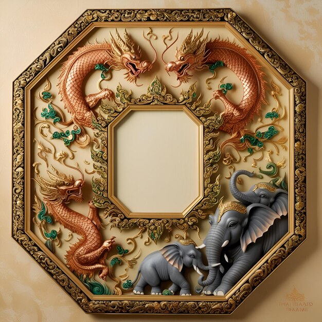 Photo elegant thai frame designs traditional patterns for art and decor inspiration