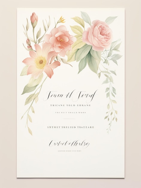 Photo elegant thank you letter with calligraphy font floral border and soft pastel colors warm and heartfelt expression