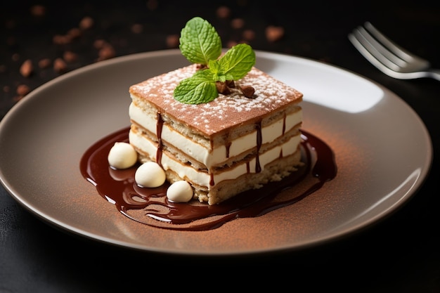 Elegant Tiramisu Plating