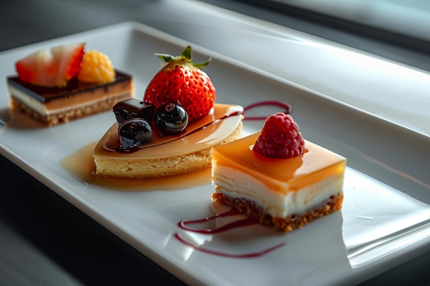 Elegant Trio of Desserts Silky Creme