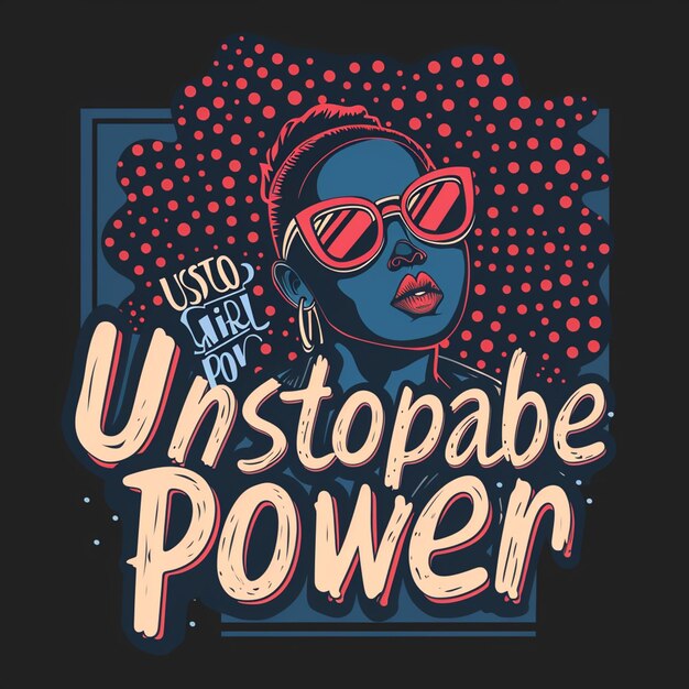 Photo elegant vector illustration of unstoppable girl power for tee shirt design