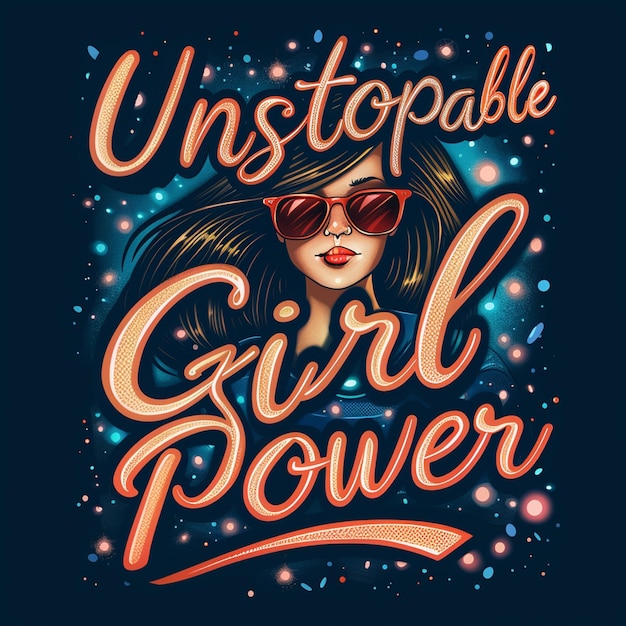 Photo elegant vector illustration of unstoppable girl power for tee shirt design