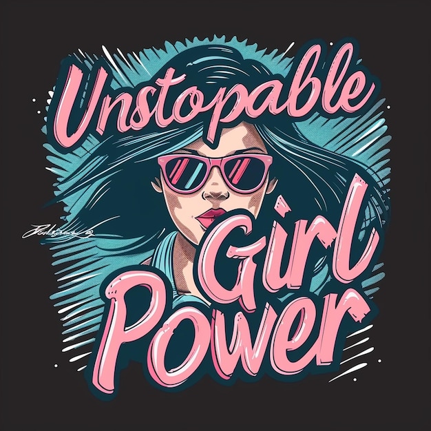 Photo elegant vector illustration of unstoppable girl power for tee shirt design